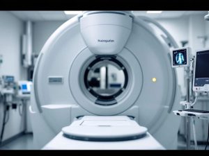 Mașină de radiografii medicale într-un mediu clinic.