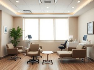 Interior calm al unei clinici de ginecologie.