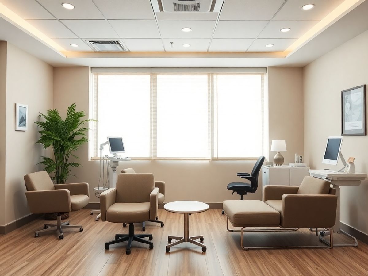 Interior calm al unei clinici de ginecologie.