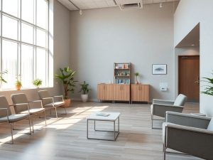 Clinică medicală modernă, interioare primitoare și luminoase.