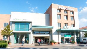 Trei tipuri de unități medicale cu oameni la intrare